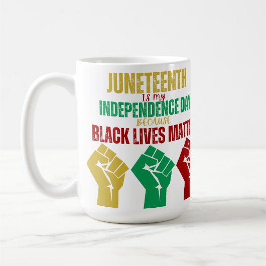 Panafrikanische Faust-Tasse der Juneteste Kaffeetasse (Links)