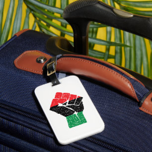 Panafrikanische Flagge Faust, Afroamerikanische Sc Gepäckanhänger