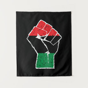 Panafrikanische Flagge Faust, Afroamerikanische Sc Wandteppich