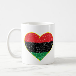 Panafrikanische Flagge Herz Afroamerikaner Schwarz Kaffeetasse