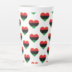 Panafrikanische Flagge Herz Afroamerikaner Schwarz Milchtasse