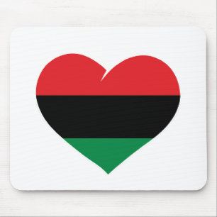Panafrikanische Flagge Herz Afroamerikaner Schwarz Mousepad