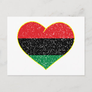 Panafrikanische Flagge Herz Afroamerikaner Schwarz Postkarte