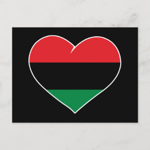 Panafrikanische Flagge Herz Afroamerikaner Schwarz Postkarte