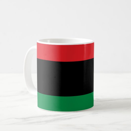 Panafrikanische Flagge Kaffeetasse (Vorderseite Links)