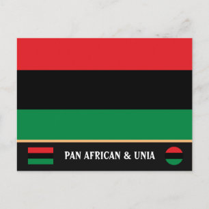 Panafrikanische Flagge & UNIA-Symbol / Sportfan Postkarte