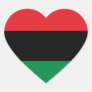 Panafrikanische UNIA-Flagge Herz-Aufkleber