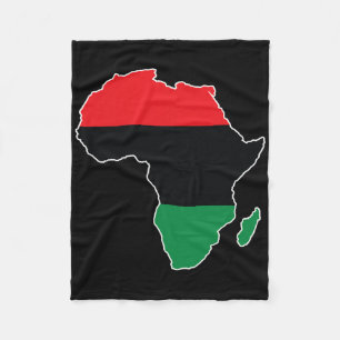 Panafrikanische Unia-Flagge Karte Kontinent Schwar Fleecedecke