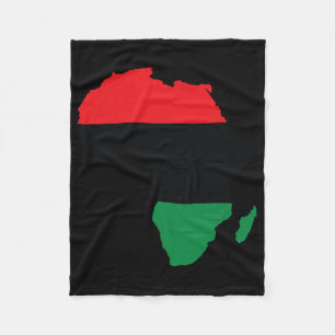 Panafrikanische Unia-Flagge Karte Kontinent Schwar Fleecedecke