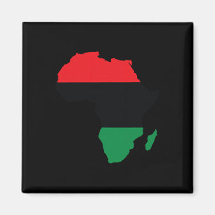 Panafrikanische Unia-Flagge Karte Kontinent Schwar Magnet