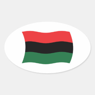 Panafrikanische (UNIA) Flaggenaufkleber Ovaler Aufkleber