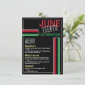 Panafrikanisches Flaggendesign, 19. Jubiläumsfeier Menükarte (Stehend Vorderseite)