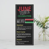 Panafrikanisches Flaggendesign, 19. Jubiläumsfeier Menükarte (Stehend Vorderseite)