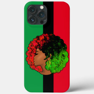 Panafrikanisches schwarzes Mädchen Frau rot grün S Case-Mate iPhone Hülle