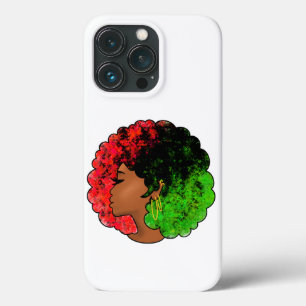 Panafrikanisches schwarzes Mädchen Frau rot grün S Case-Mate iPhone Hülle