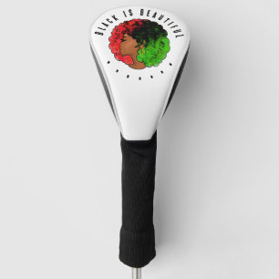 Panafrikanisches schwarzes Mädchen Frau rot grün S Golf Headcover