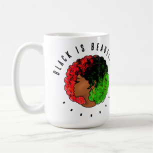 Panafrikanisches schwarzes Mädchen Frau rot grün S Kaffeetasse