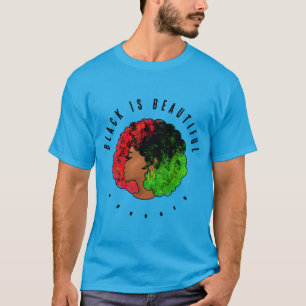Panafrikanisches schwarzes Mädchen Frau rot grün S T-Shirt