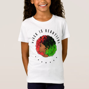 Panafrikanisches schwarzes Mädchen Frau rot grün S T-Shirt