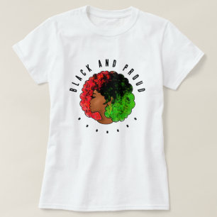 Panafrikanisches schwarzes Mädchen Frau rot grün S T-Shirt