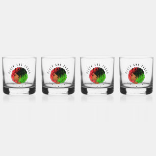 Panafrikanisches schwarzes Mädchen Frau rot grün S Whiskyglas
