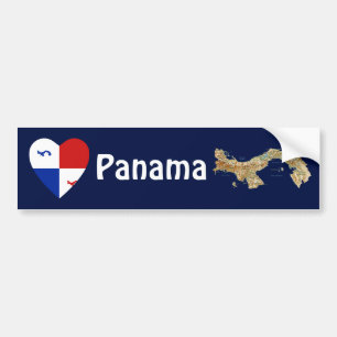 Panama Banner Herz + Karte Autoaufkleber