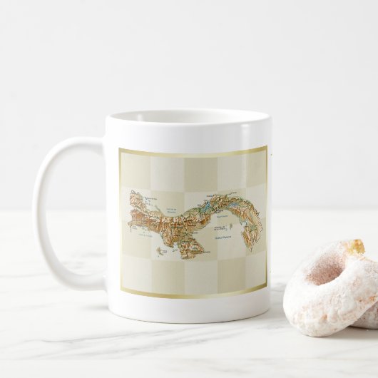 Panama Banner + Karte Tasse (Mit Donut)