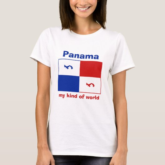 Panama-Banner + Karte + Text-T - Shirt (Vorderseite)
