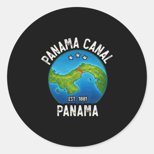 Panama Canal Est.1881  Runder Aufkleber (Vorderseite)