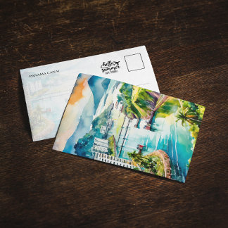 Panama Canal Watercolor Postcard Einladung