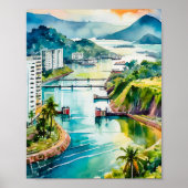 Panama Canal Watercolor Poster (Vorne)