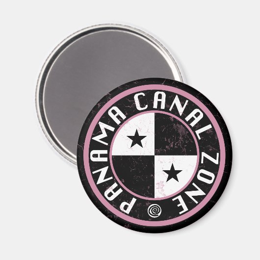 Panama Canal Zone Circle Design Magnet (Vorderseite/Rückseite)
