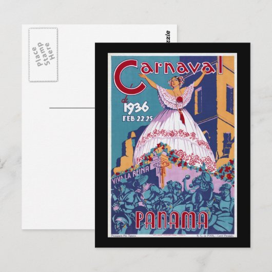 Panama Carnaval Postkarte (Vorne/Hinten)