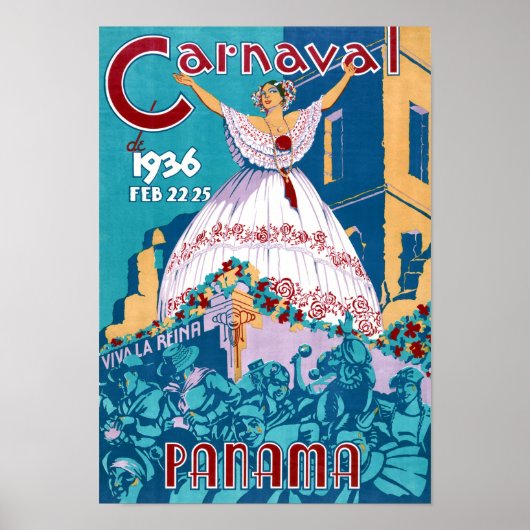 Panama Carnival Vintage Reiseplaner Neu Poster (Vorne)