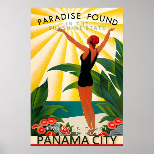 Panama City Bay County Florida Reiseplakat Neu Poster