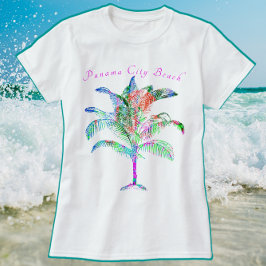 Panama City Beach Florida farbenfrohe Bright Palm  T-Shirt