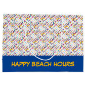 Panama City Beach, Florida. Farbiges Textmuster Große Geschenktüte (Rückseite)