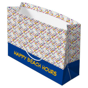 Panama City Beach, Florida. Farbiges Textmuster Große Geschenktüte