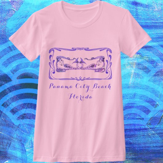 Panama City Beach Florida Hübsch Art Deco Mermaids T-Shirt