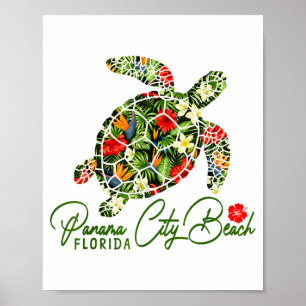 Panama City Beach Florida Meeresschildkröte Tropis Poster