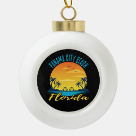 Panama City Beach Florida Palm Tree Beach Keramik Kugel-Ornament