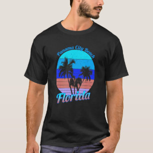 Panama City Beach Florida Retro Tropical Palm Tree T-Shirt