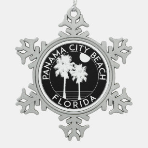 Panama City Beach Florida Schneeflocken Zinn-Ornament
