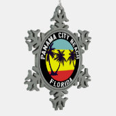 Panama City Beach Florida Schneeflocken Zinn-Ornament (Links)