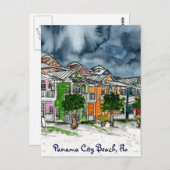 Panama City Beach Florida Tropenkunst Postkarte (Vorne/Hinten)