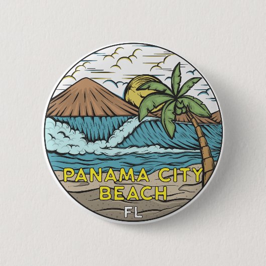 Panama City Beach Florida Vintag Button (Vorderseite)