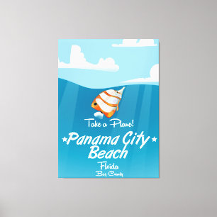 Panama City Beach Florida Vintage Reiseplakat. Leinwanddruck