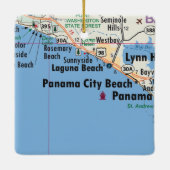 Panama City Beach Karte Keramikornament (Rückseite)