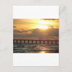 Panama City Beach Pier Sunset Postkarte