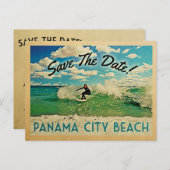 Panama City Beach Save the Date Florida Surfing Ankündigungspostkarte (Vorne/Hinten)
